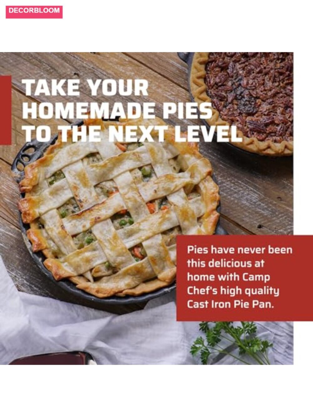 Camp Chef Cast Iron Pie Pan 10 inch Pre-Seasoned for Perfect Baking - Picture 2 of 5